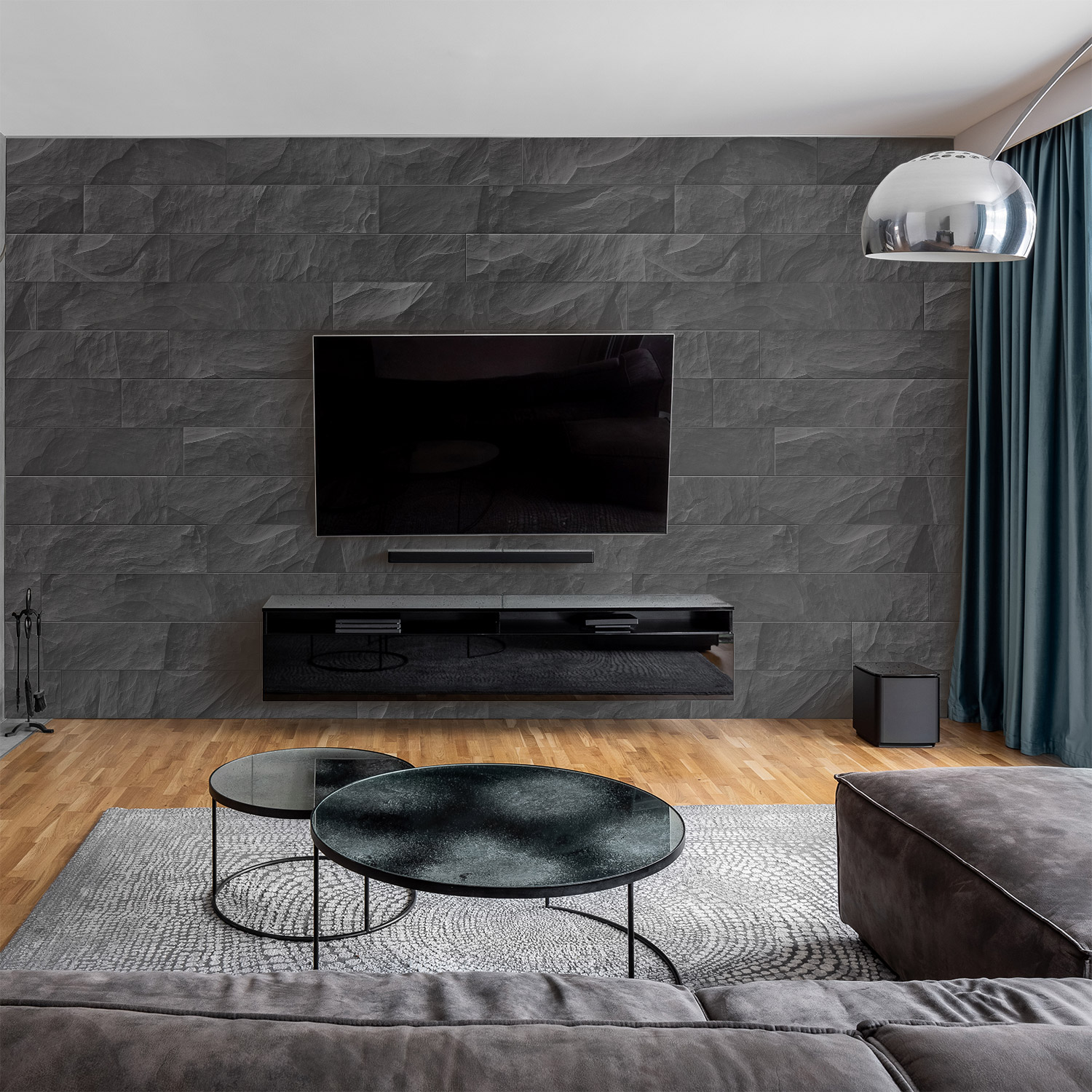 Wandverkleidung für das Wohnzimmer mit Stein V6 Motiv