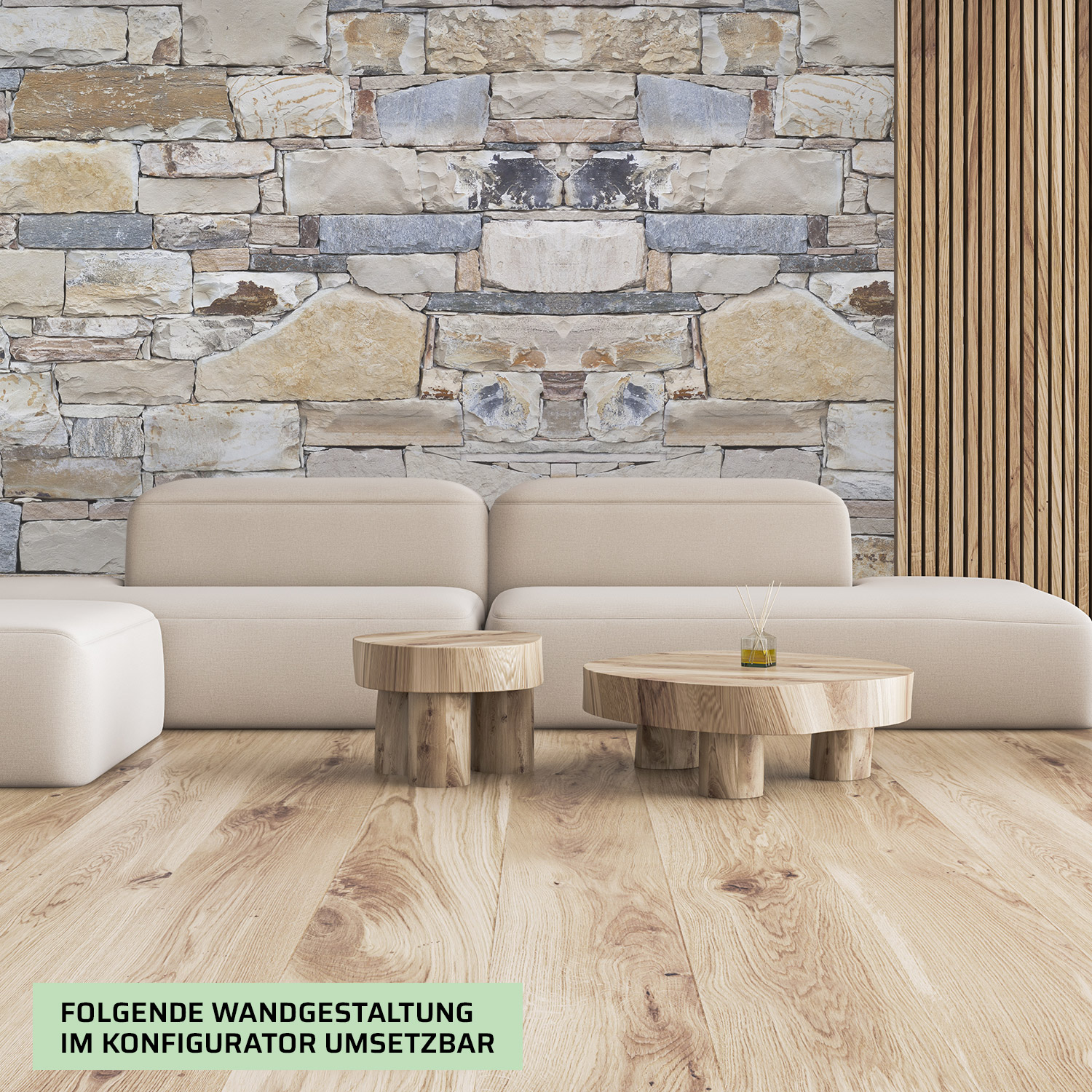Wandverkleidung für deine Lounge mit Stein V3 Motiv