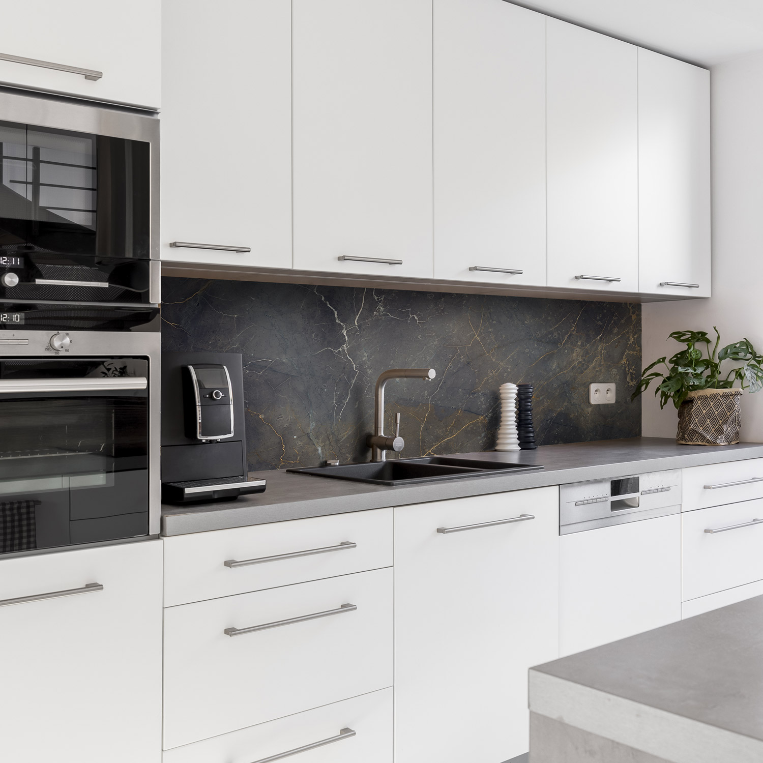 Küchenrückwand mit Marmor V10 Motiv als Fliesenersatz und Spritzschutz