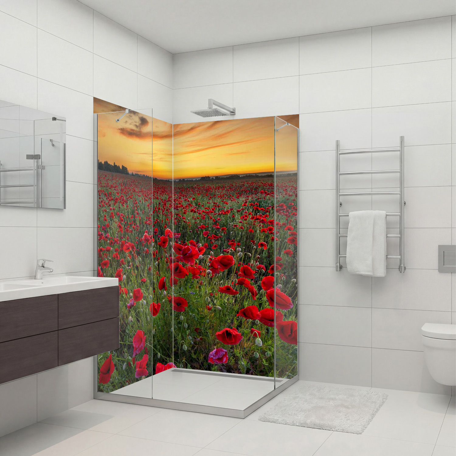 Duschrückwand Blumen V2 Motiv