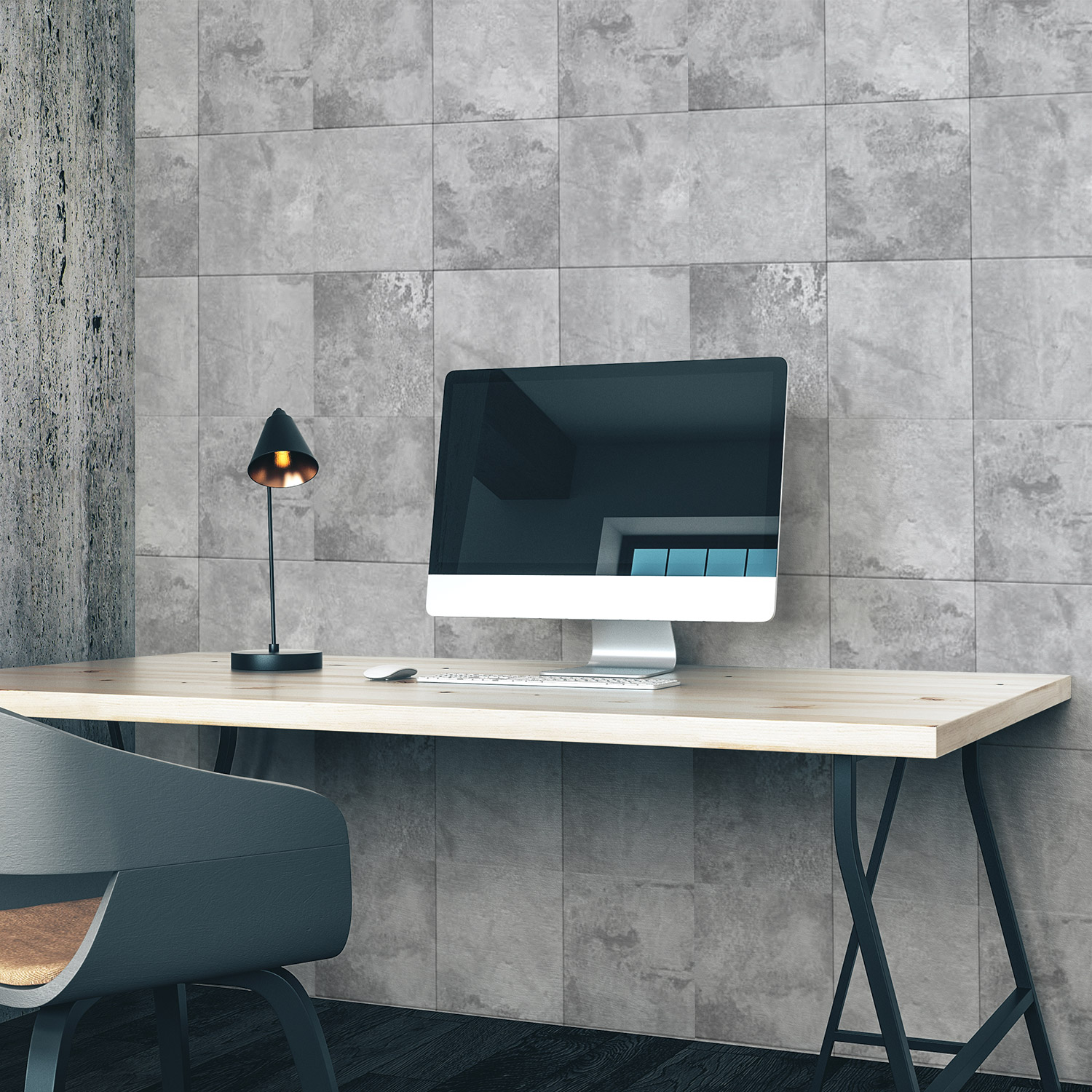Wandverkleidung für das Büro mit Fliesen V2 Motiv