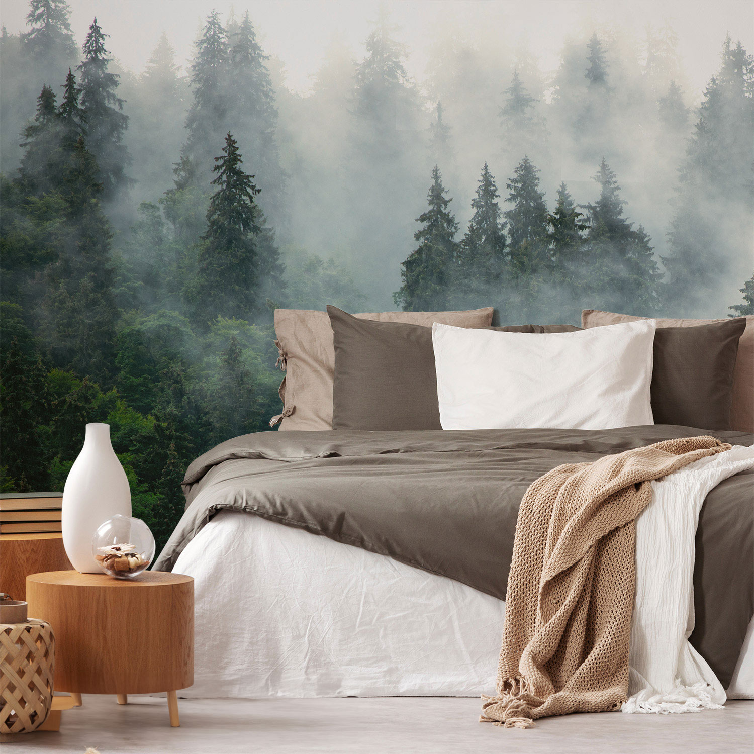 Wandverkleidung für das Schlafzimmer mit Wald V1 Motiv Wandverkleidung für das Schlafzimmer mit Wald V1 Motiv