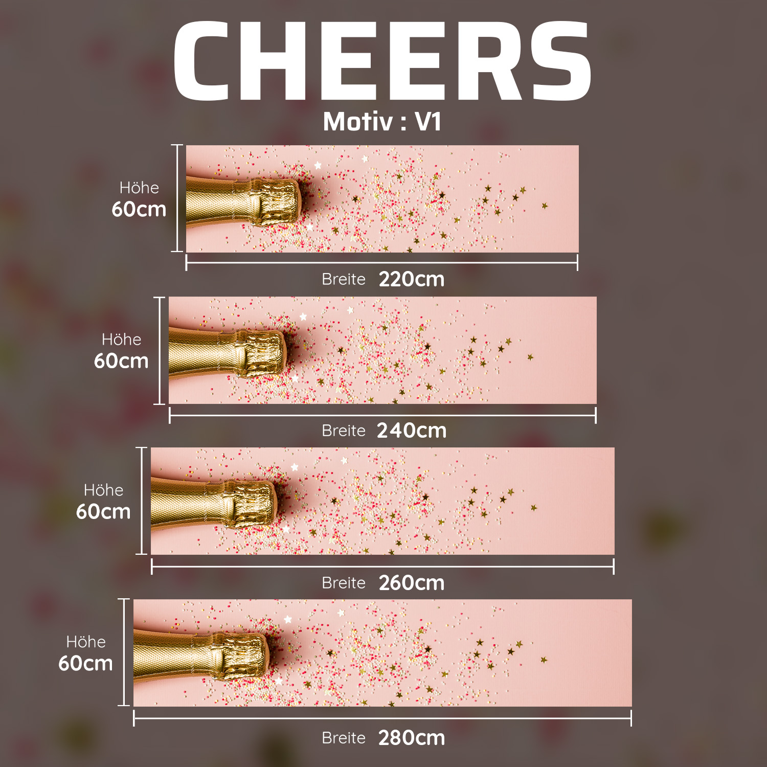 Küchenrückwand mit Cheers V1  Motiv als Fliesenersatz und Spritzschutz