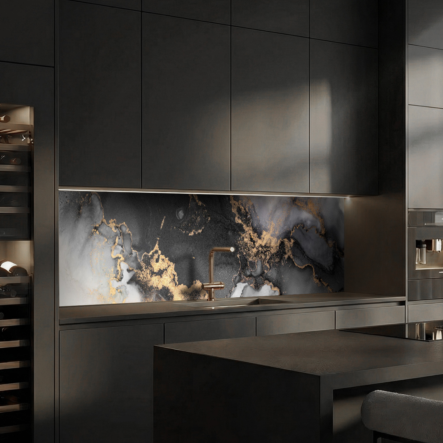 Küchenrückwand mit Marmor V13 Motiv als Fliesenersatz und Spritzschutz