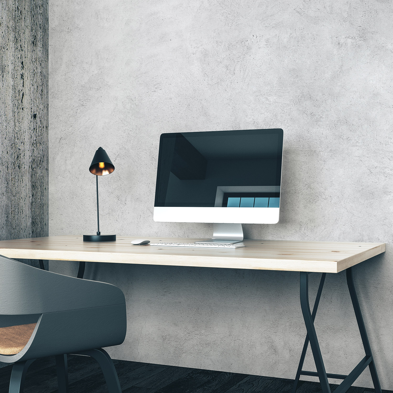 Wandverkleidung für das Büro mit Beton V6 Motiv