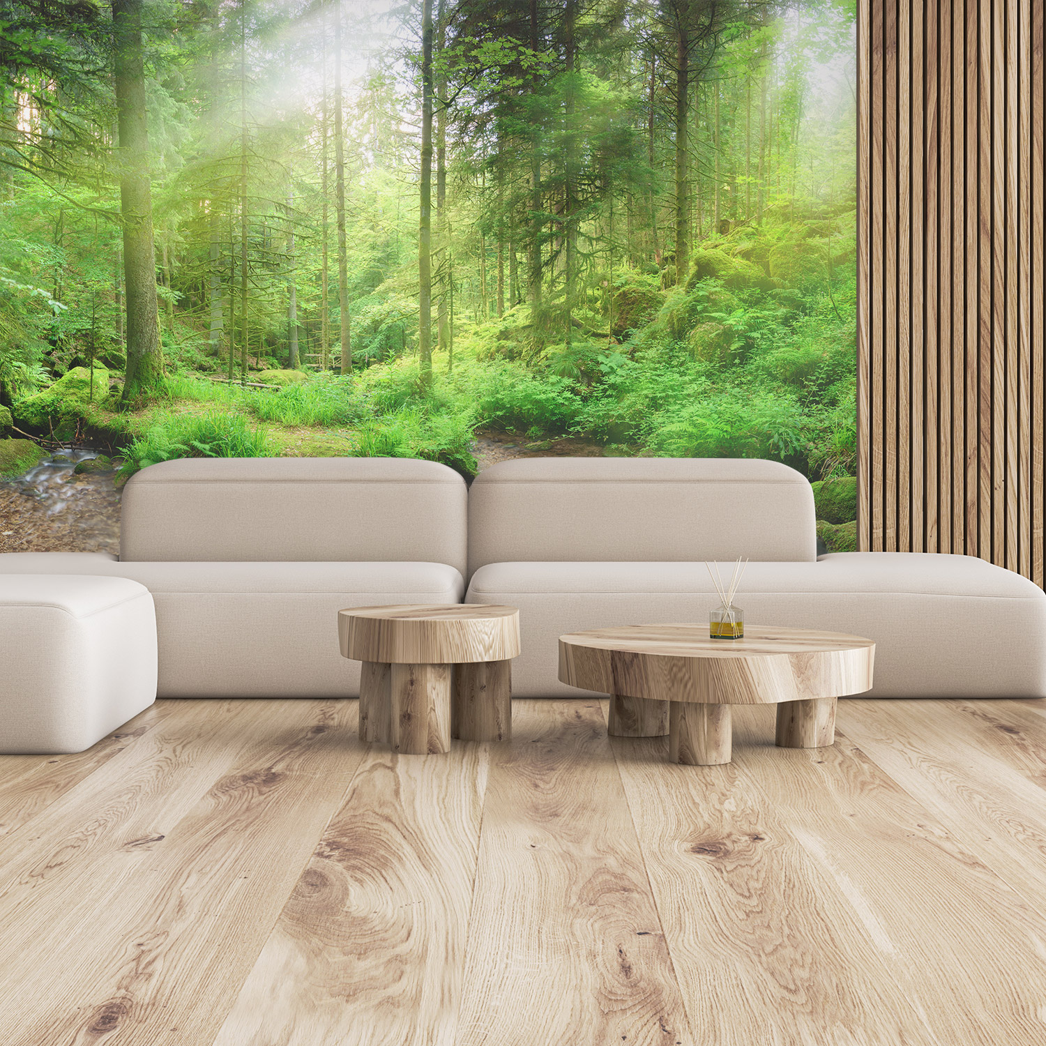 Wandverkleidung für deine Lounge mit Wald V3 Motiv