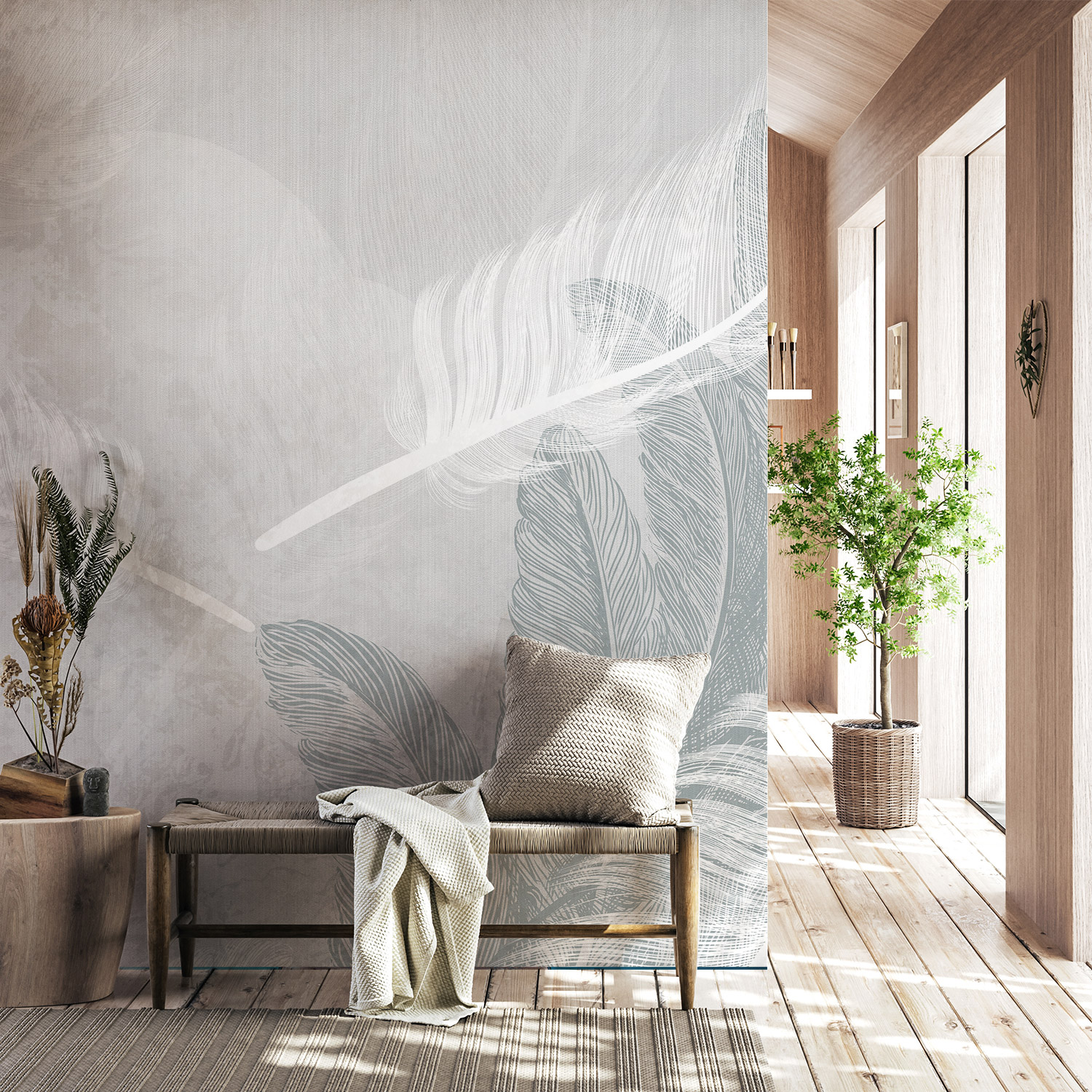 Wandverkleidung für den Flur mit Kunst V5 Motiv