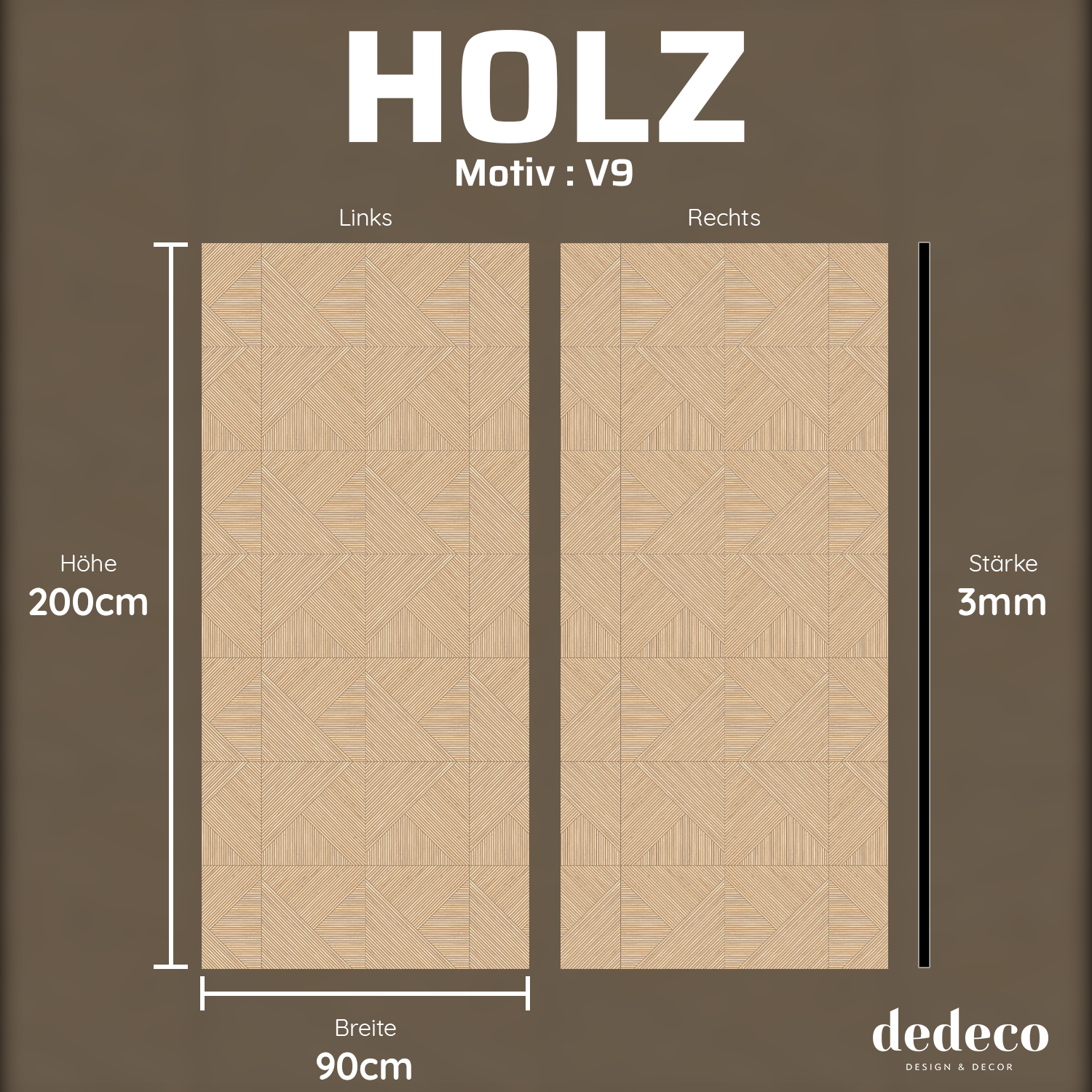 Duschrückwand mit Holz V9 Motiv, als Badrückwand zum Fliesenersatz