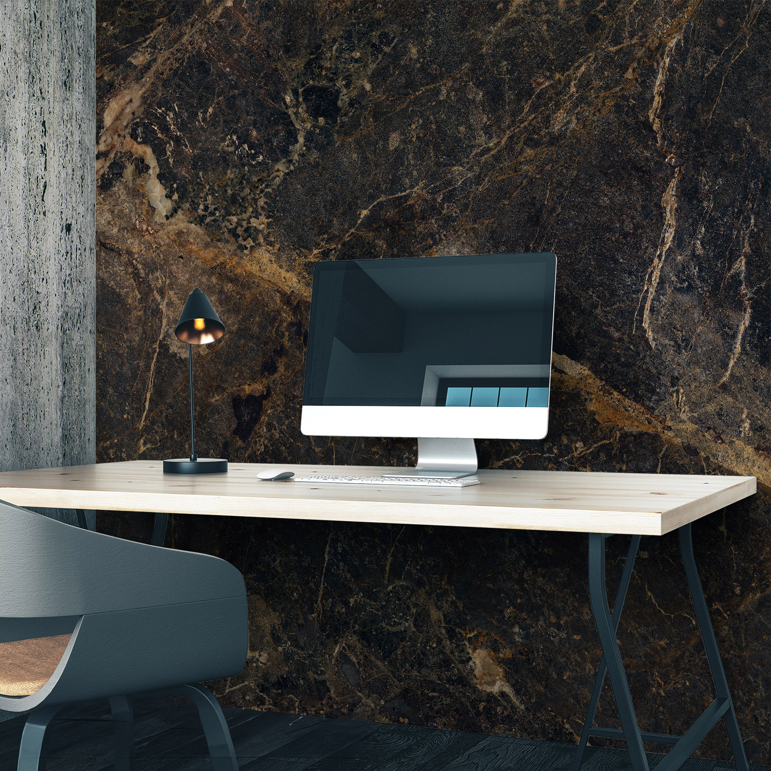 Wandverkleidung für das Büro mit Marmor V2 Motiv