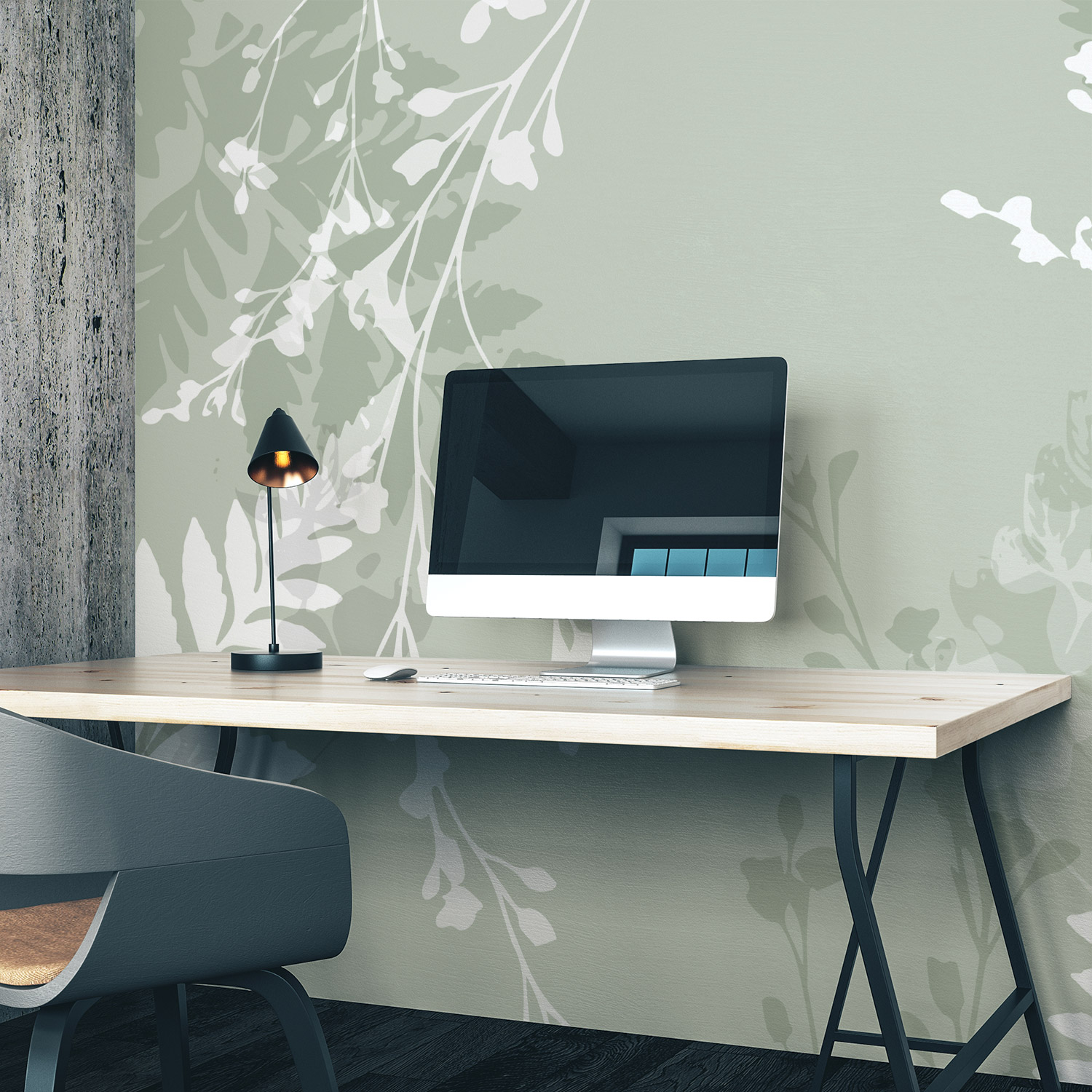 Wandverkleidung für das Büro mit Kunst V6 Motiv