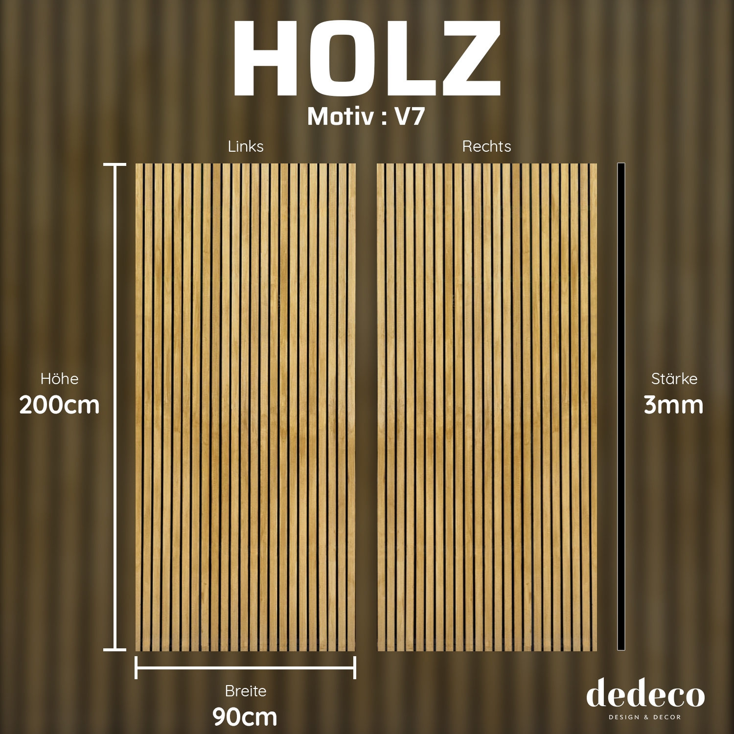 Duschrückwand mit Holz V7 Motiv, als Badrückwand zum Fliesenersatz