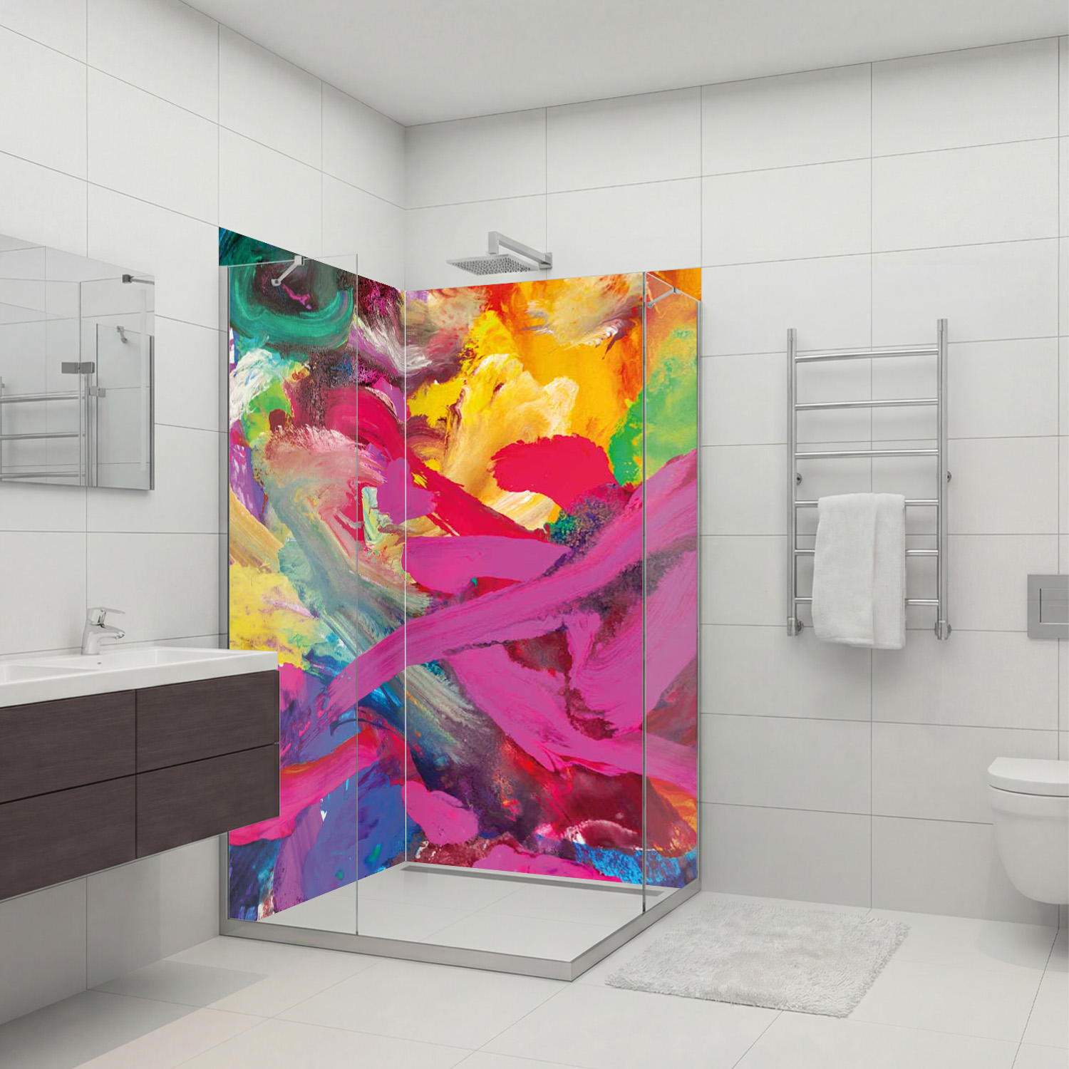 Duschrückwand mit Kunst V1 Motiv