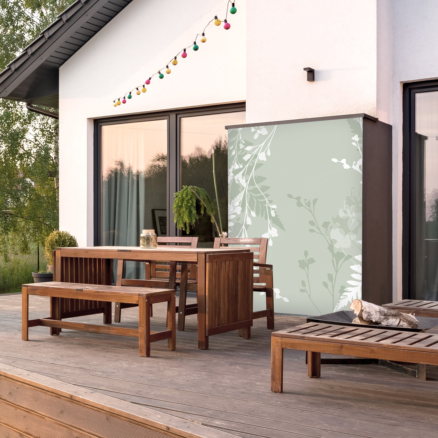 Wandverkleidung für den Outdoorbereich mit Kunst V6 Motiv Wandverkleidung für den Outdoorbereich mit Kunst V6 Motiv