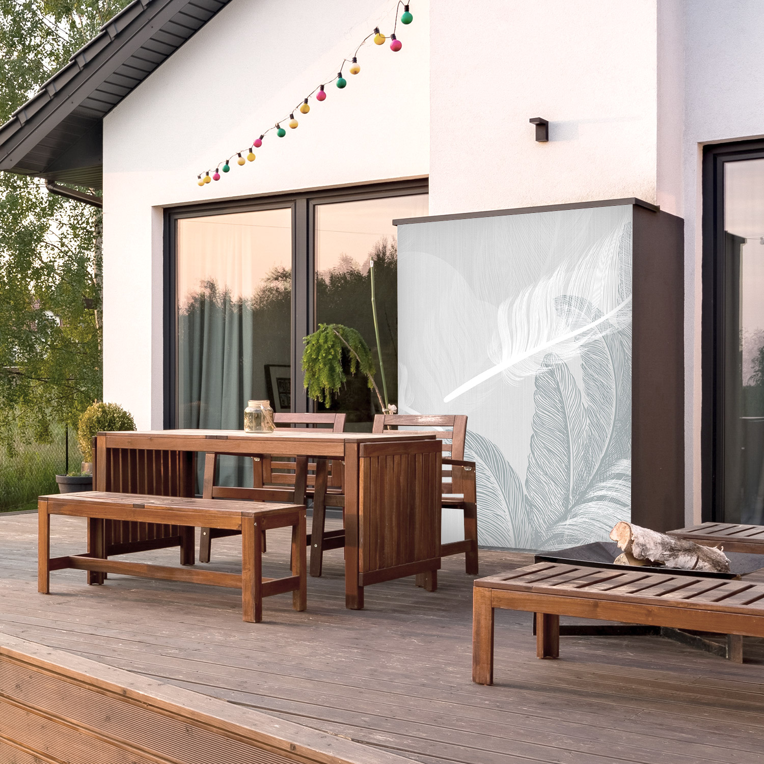 Wandverkleidung für den Outdoorbereich mit Kunst V5 Motiv Wandverkleidung für den Outdoorbereich mit Kunst V5 Motiv