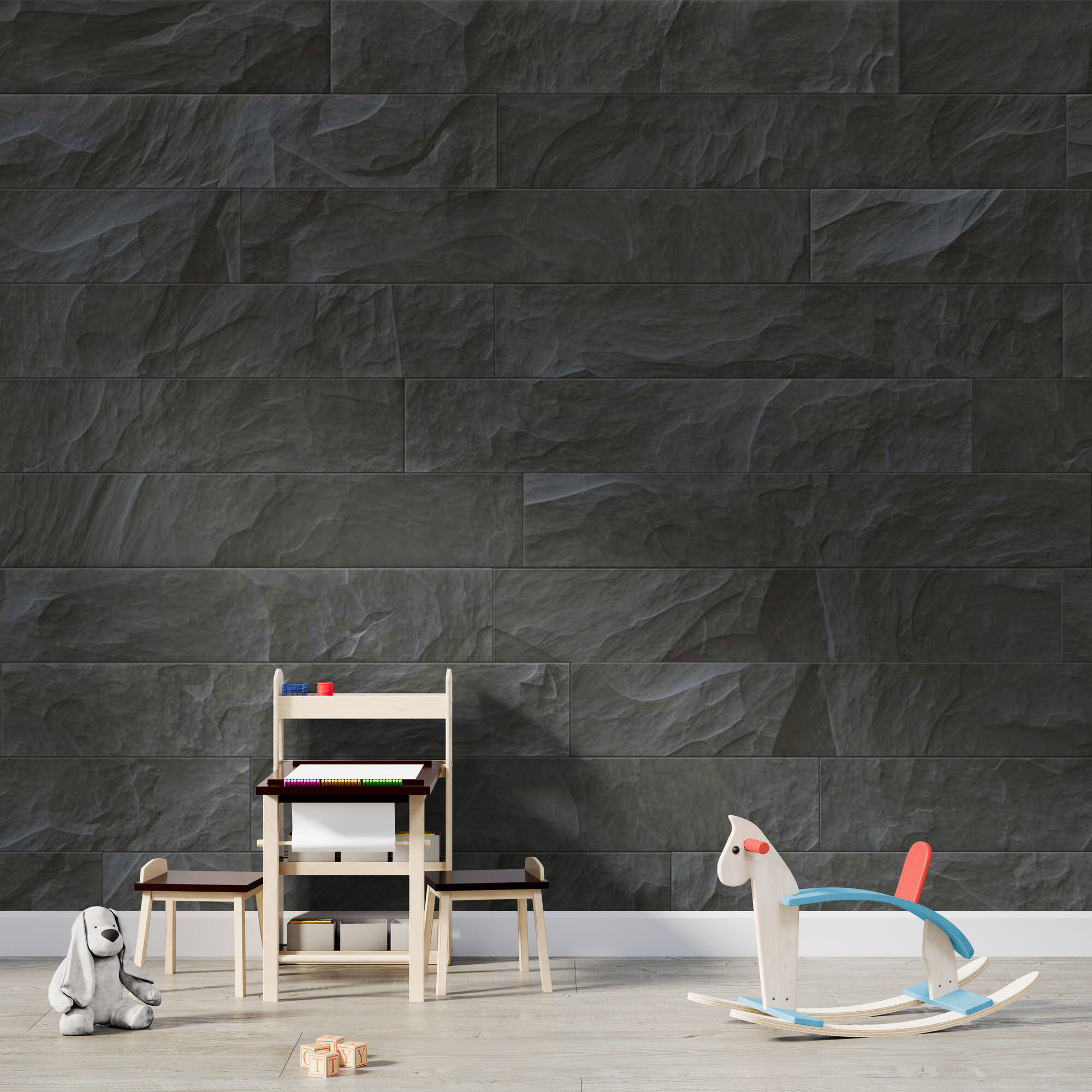 Wandverkleidung für das Kinderzimmer mit Stein V6 Motiv Wandverkleidung für das Kinderzimmer mit Stein V6 Motiv