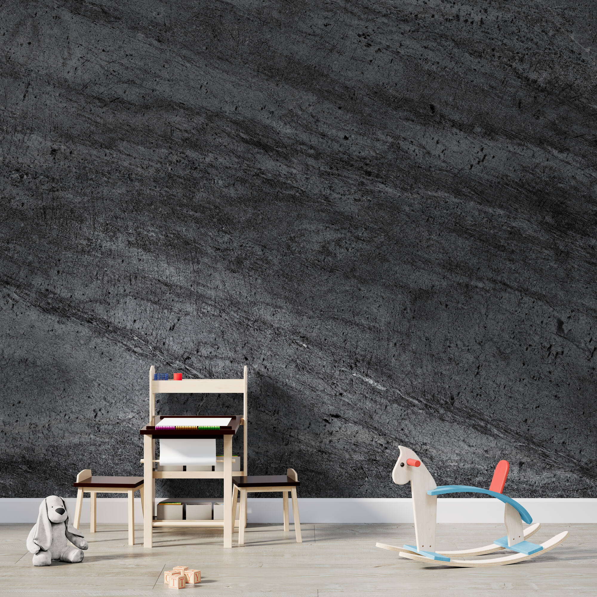 Wandverkleidung für das Kinderzimmer mit Beton V5 Motiv  Wandverkleidung für das Kinderzimmer mit Beton V5 Motiv