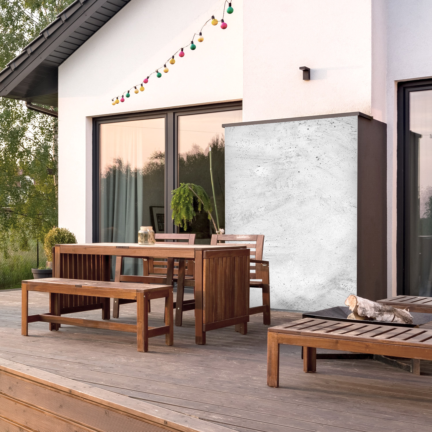 Wandverkleidung für den Outdoorbereich mit Beton V4 Motiv Wandverkleidung für den Outdoorbereich mit Beton V4 Motiv