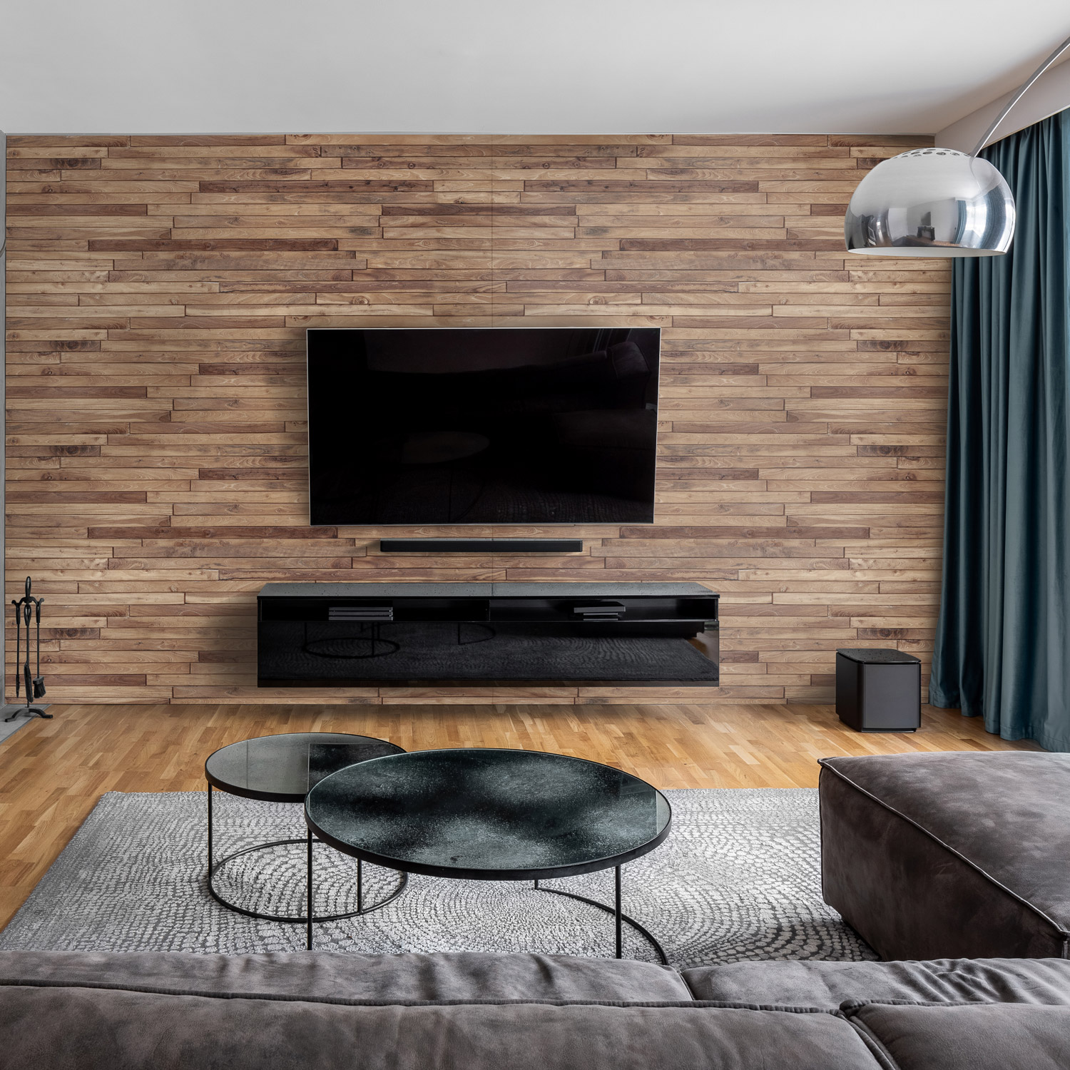 Wandverkleidung für das Wohnzimmer mit Holz V3 Motiv