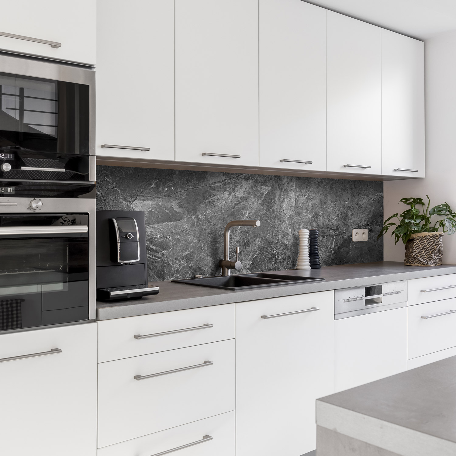 Küchenrückwand mit Marmor V11 Motiv als Fliesenersatz und Spritzschutz