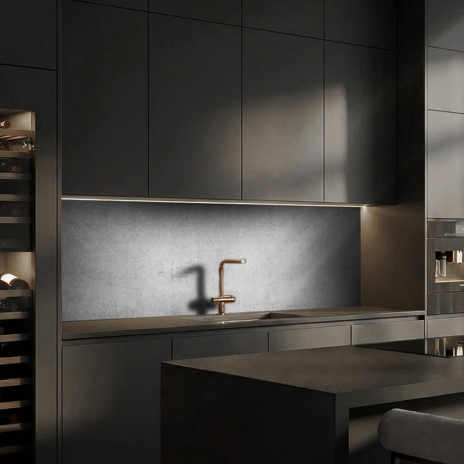 Küchenrückwand mit Beton V1 Motiv als Fliesenersatz und Spritzschutz