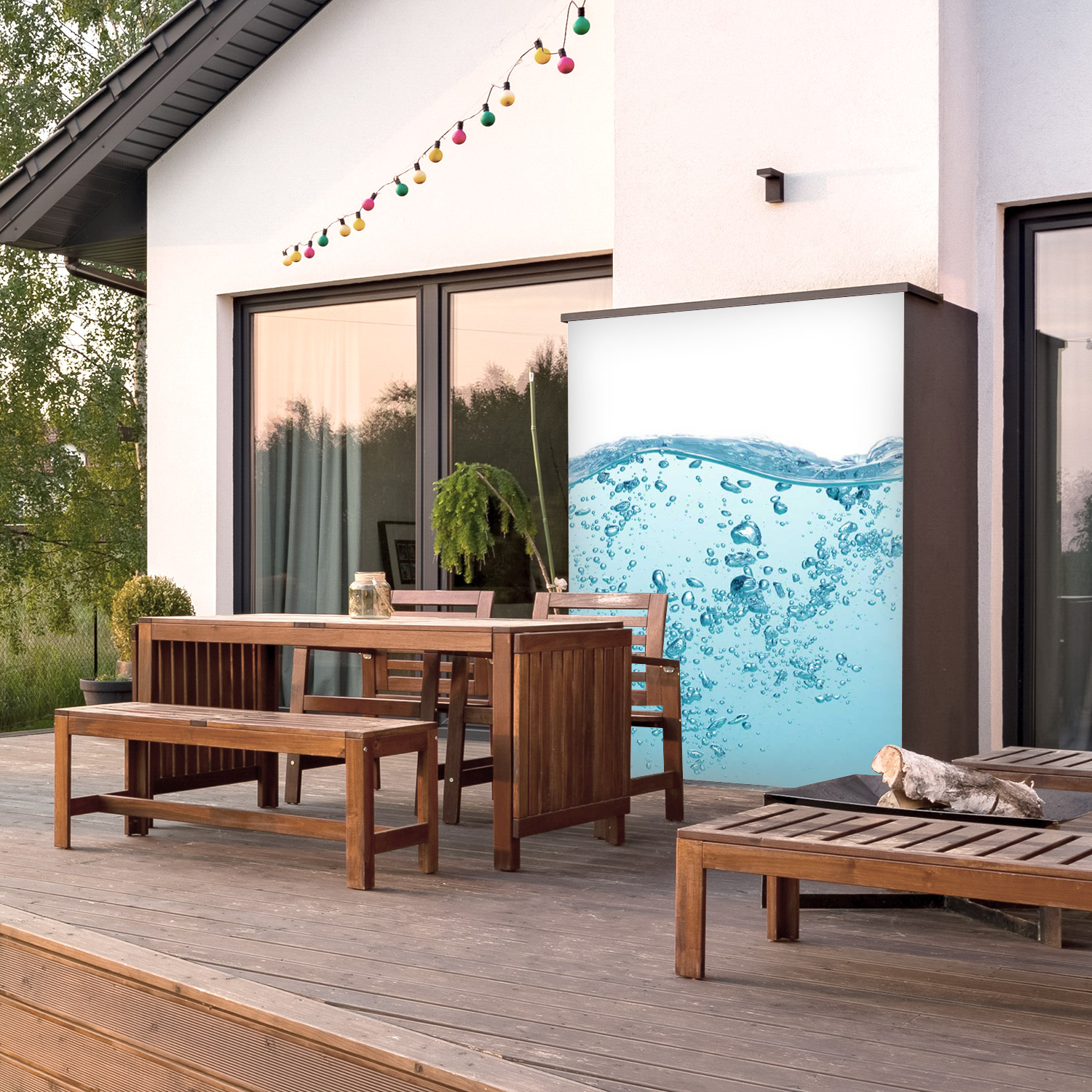 Wandverkleidung für den Outdoorbereich mit Ozean V7 Motiv