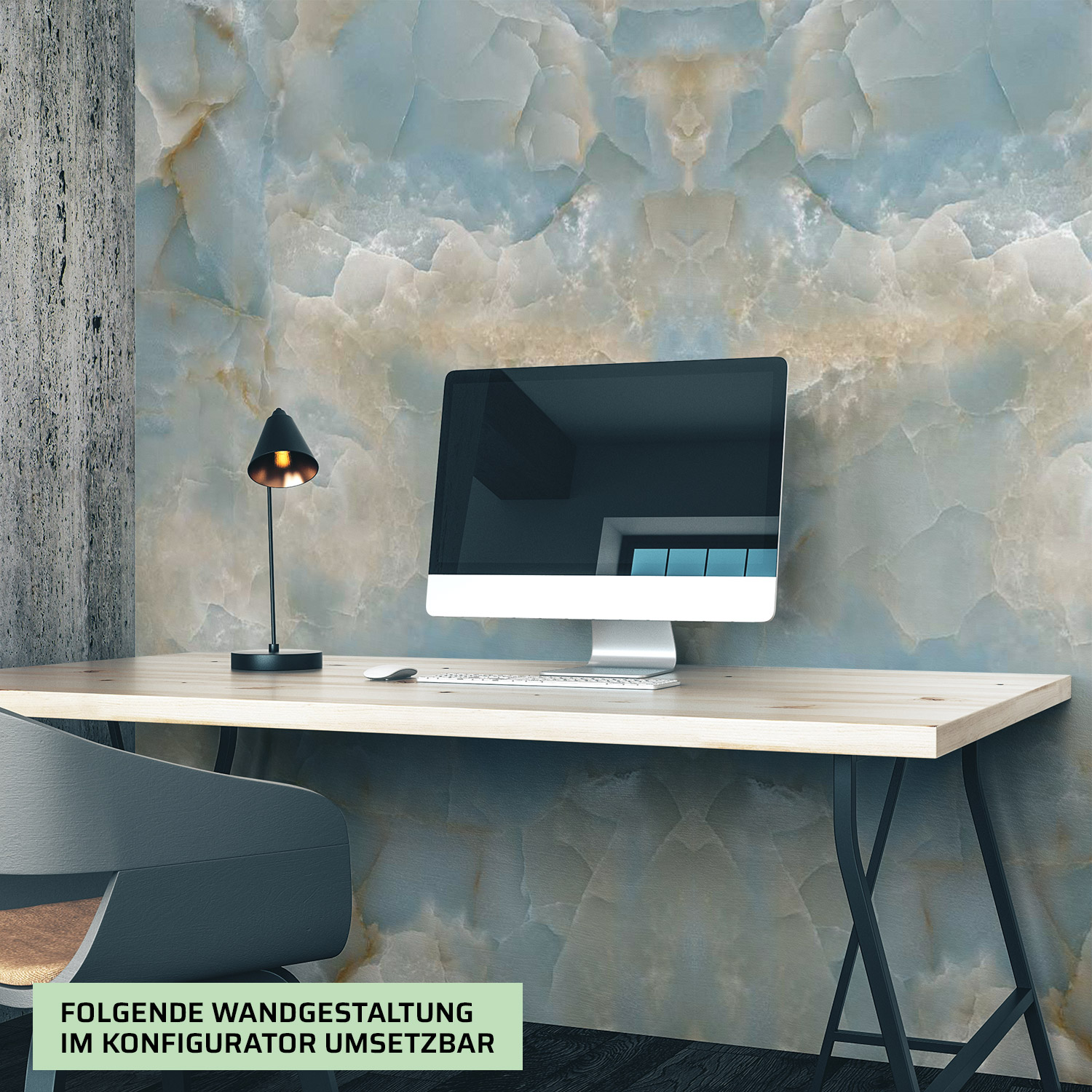 Wandverkleidung für das Büro mit Marmor V8 Motiv
