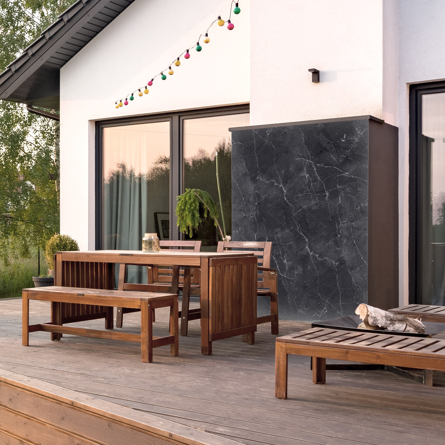 Wandverkleidung für den Outdoorbereich mit Marmor V7 Motiv Wandverkleidung für den Outdoorbereich mit Marmor V7 Motiv
