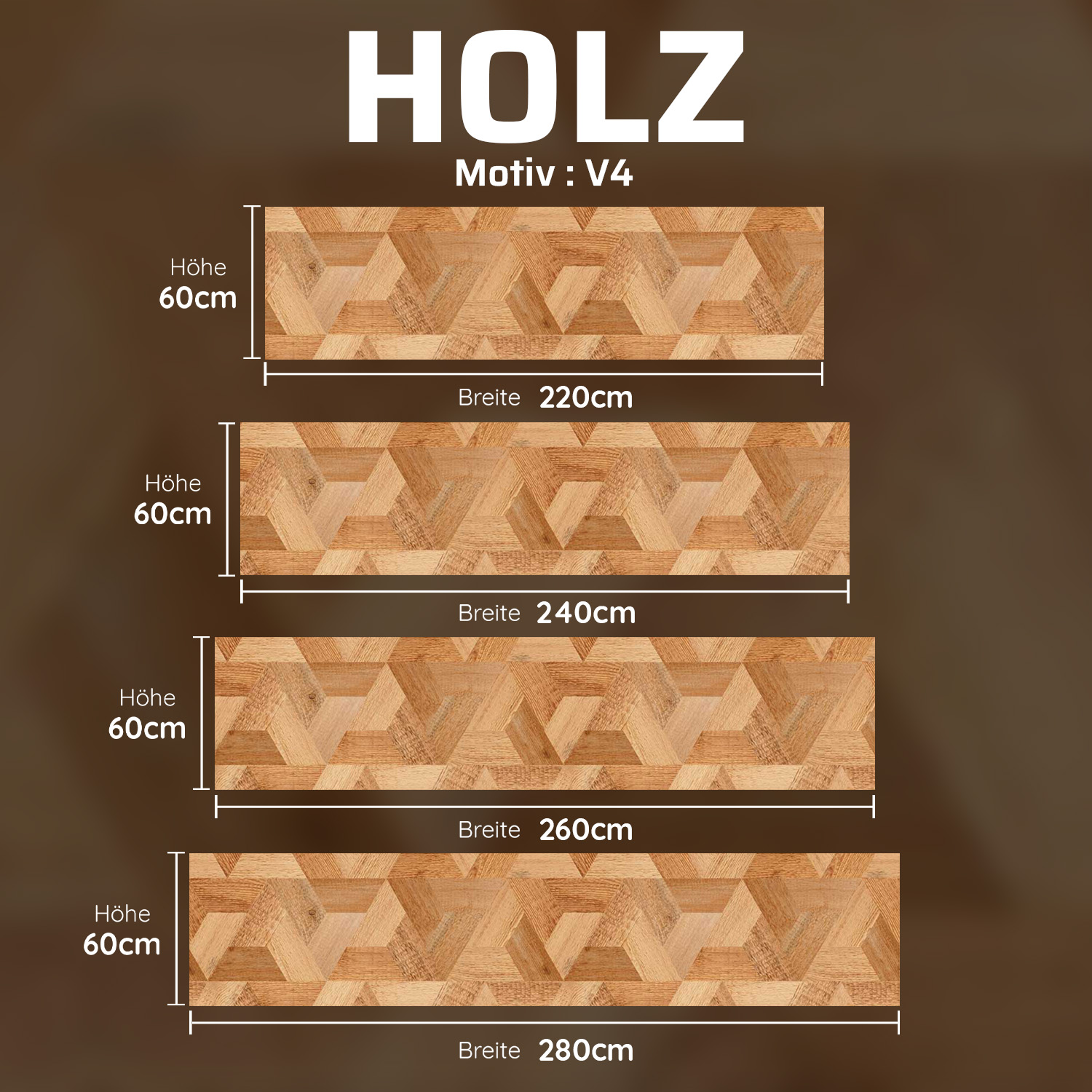 Küchenrückwand mit Holz V4  Motiv als Fliesenersatz und Spritzschutz