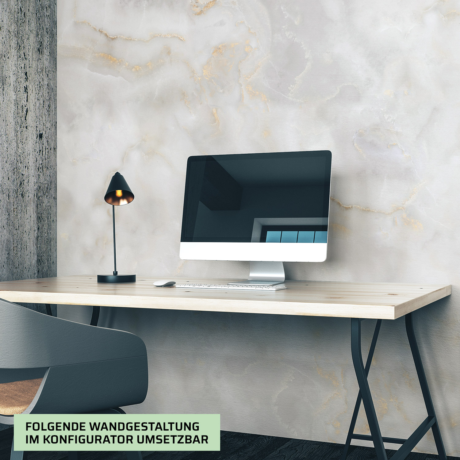 Wandverkleidung für das Büro mit Marmor V12 Motiv