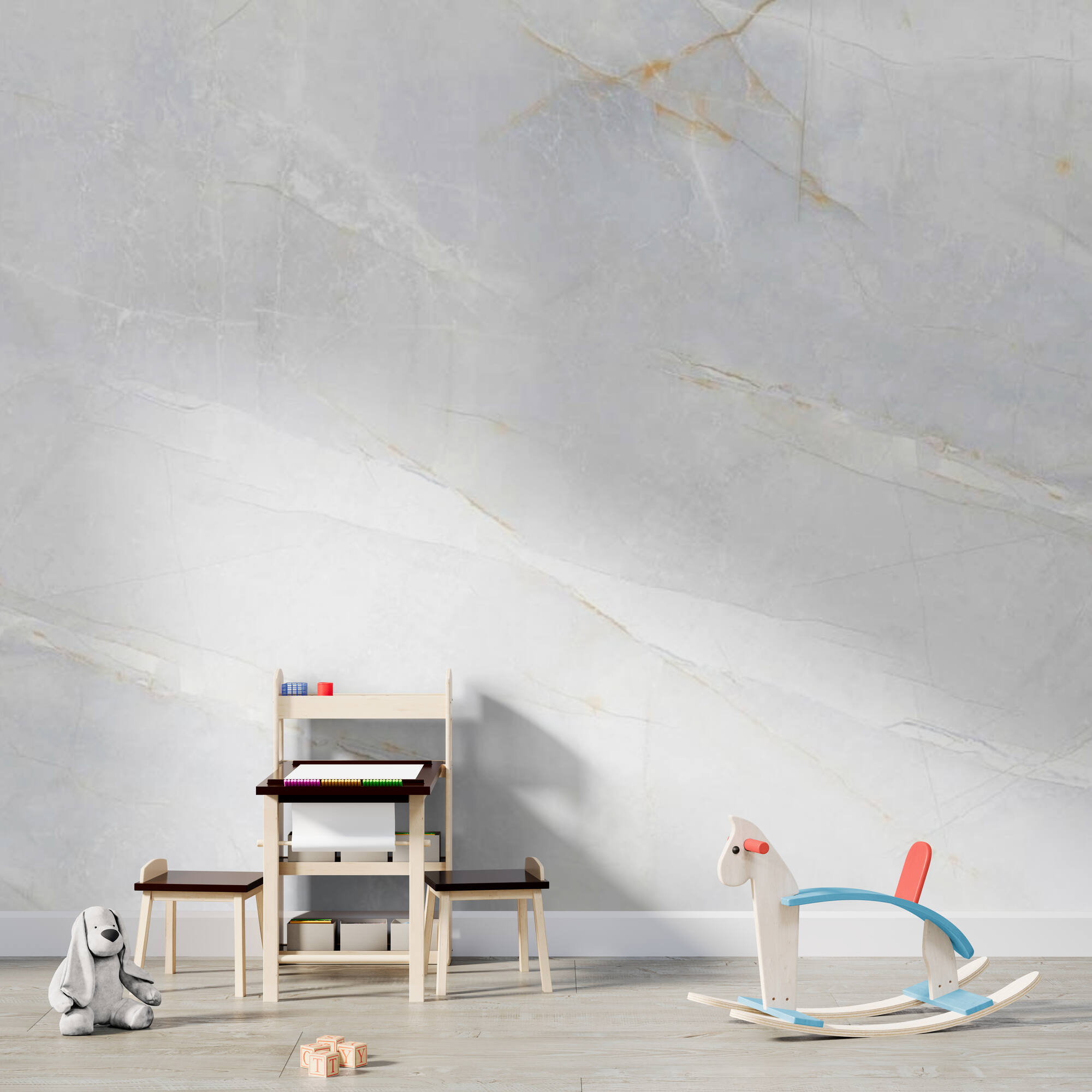 Wandverkleidung für das Kinderzimmer mit Marmor V1 Motiv Wandverkleidung für das Kinderzimmer mit Marmor V1 Motiv