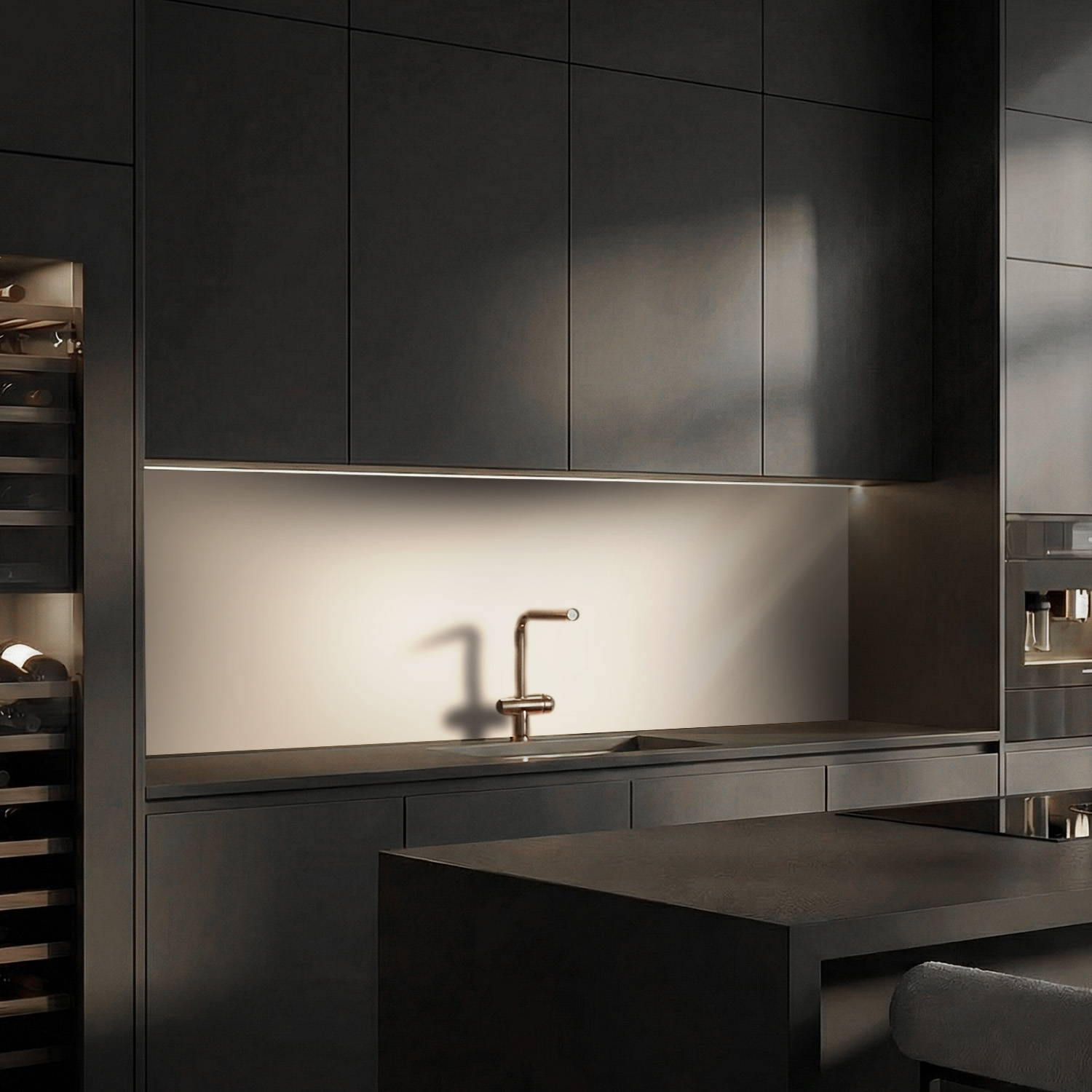 Küchenrückwand mit Unifarben Motiv als Fliesenersatz und Spritzschutz