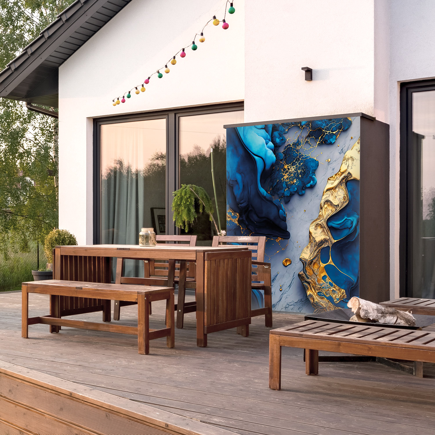 Wandverkleidung für den Outdoorbereich mit Marmor V16 Motiv