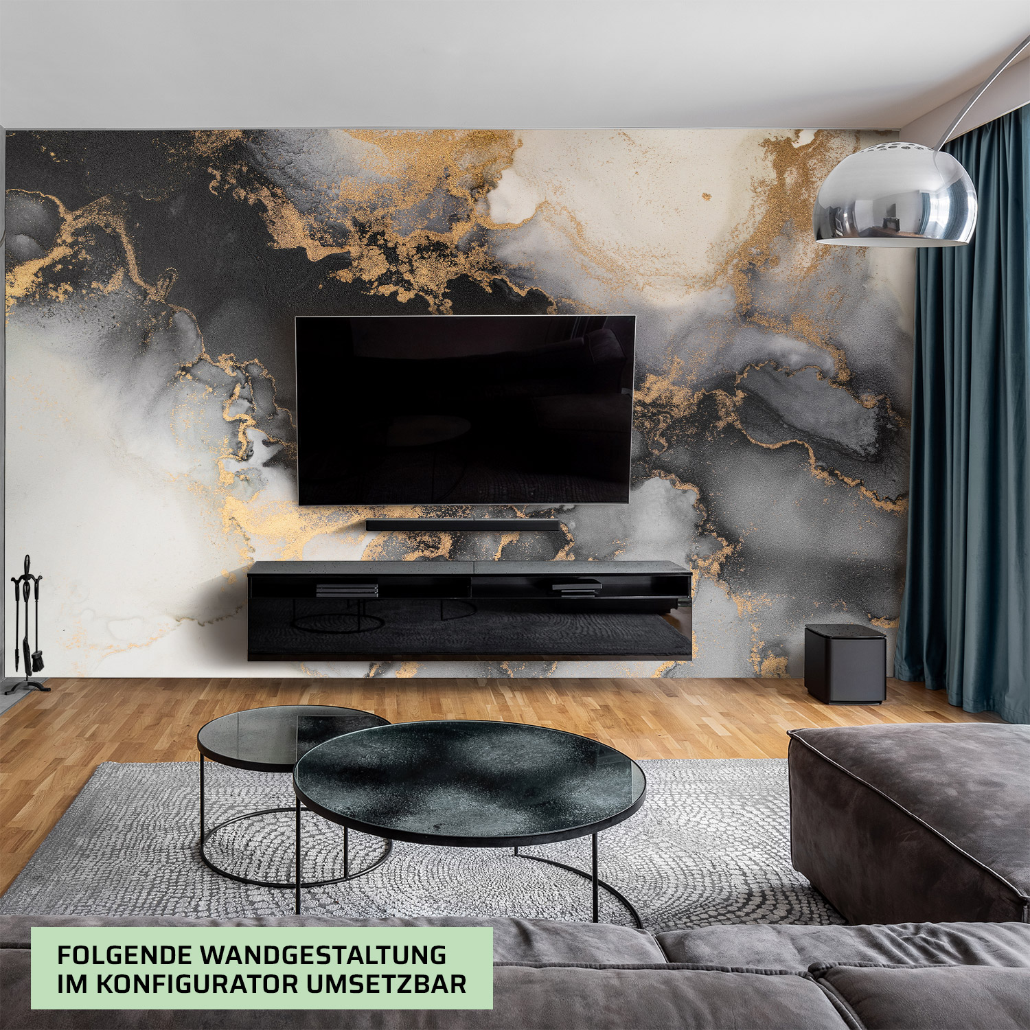 Wandverkleidung für das Wohnzimmer mit Marmor V13 Motiv