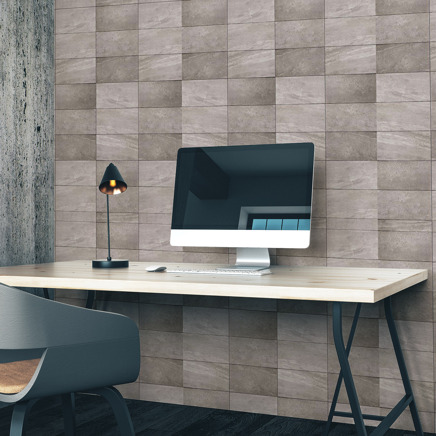 Wandverkleidung für das Büro mit Fliesen V3 Motiv