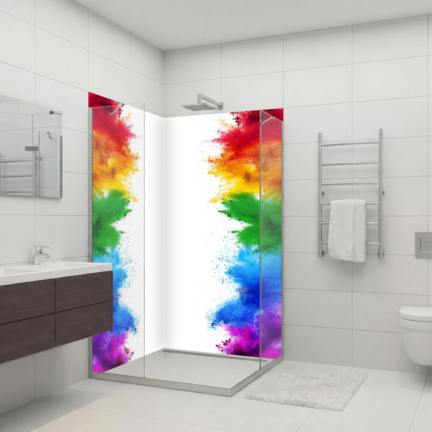 Duschrückwand mit Abstrakt V4 Motiv