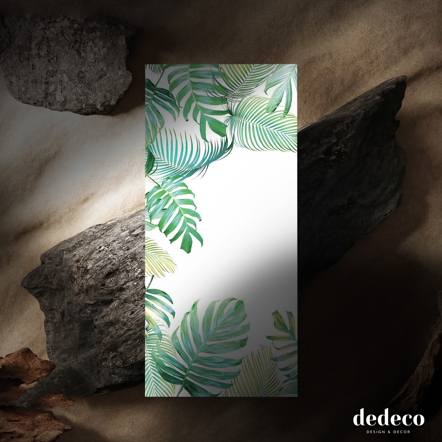 Duschrückwand mit Tropical V1 Motiv, als Badrückwand zum Fliesenersatz