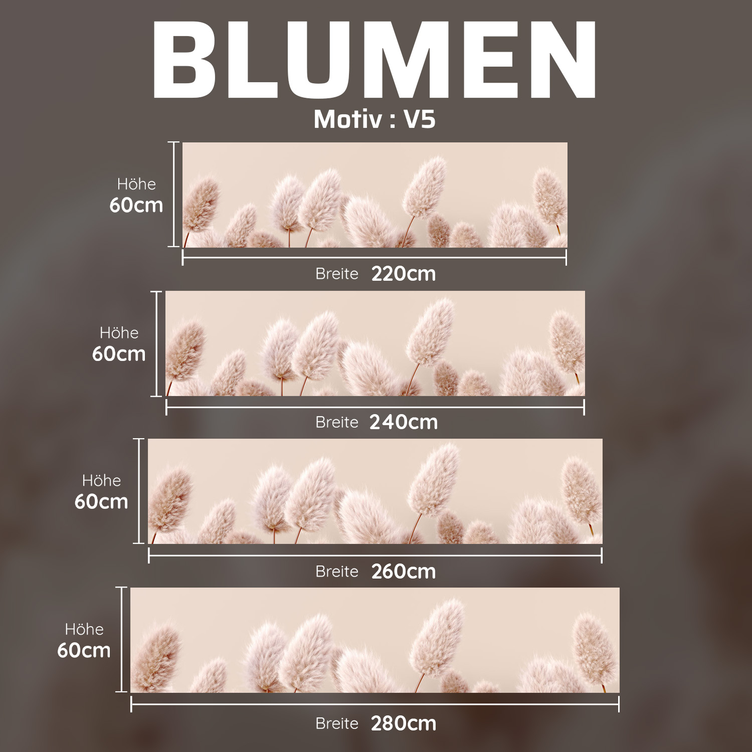 Küchenrückwand mit Blumen V5 Motiv als Fliesenersatz und Spritzschutz