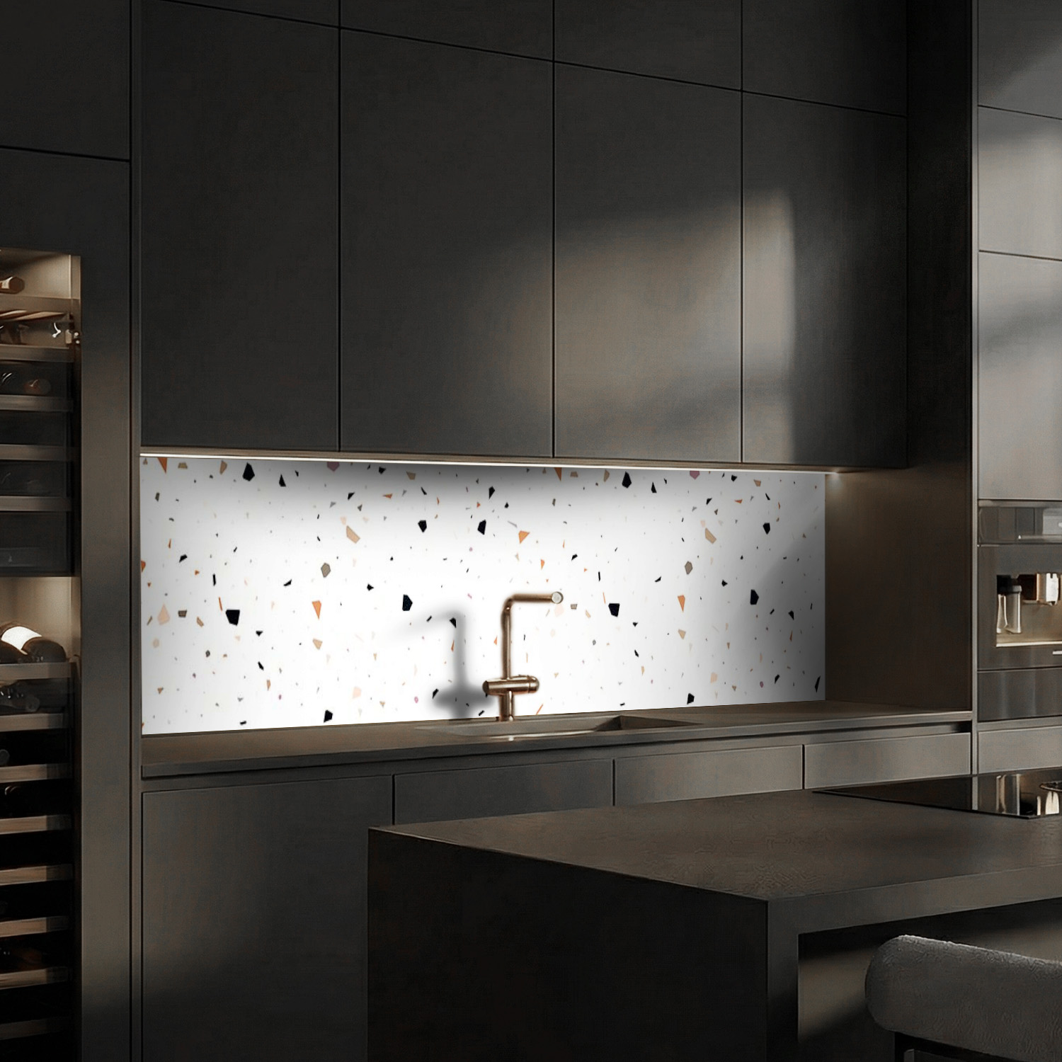 Küchenrückwand mit Stein V7 Motiv als Fliesenersatz und Spritzschutz