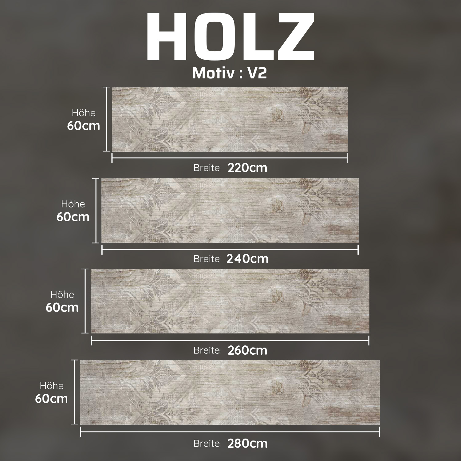 Küchenrückwand mit Holz V2 Motiv als Fliesenersatz und Spritzschutz