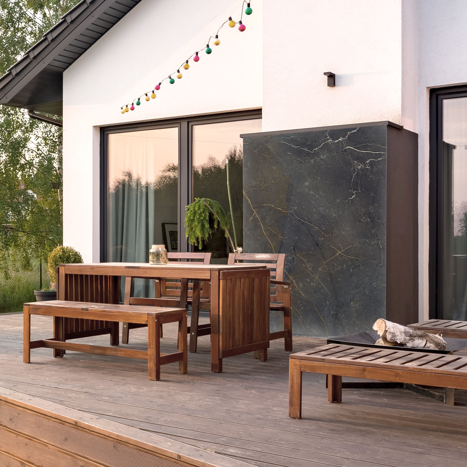 Wandverkleidung für den Outdoorbereich mit Marmor V10 Motiv Wandverkleidung für den Outdoorbereich mit Marmor V10 Motiv