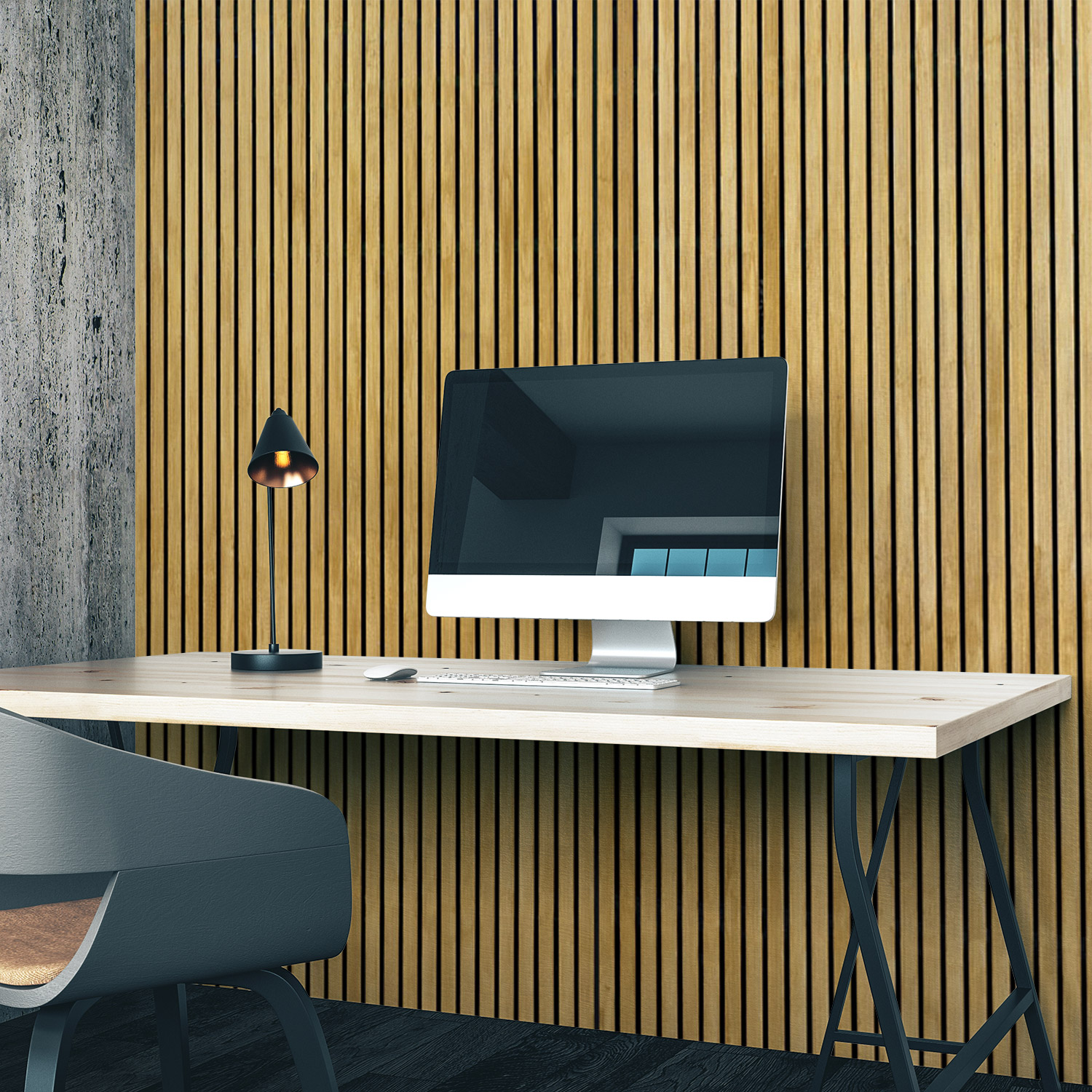 Wandverkleidung für das Büro mit Holz V7 Motiv 