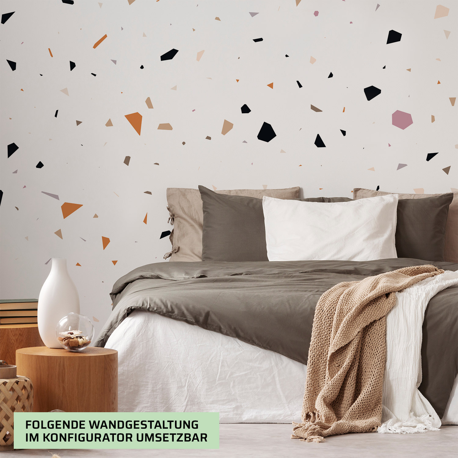 Wandverkleidung für das Schlafzimmer mit Stein V7 Motiv