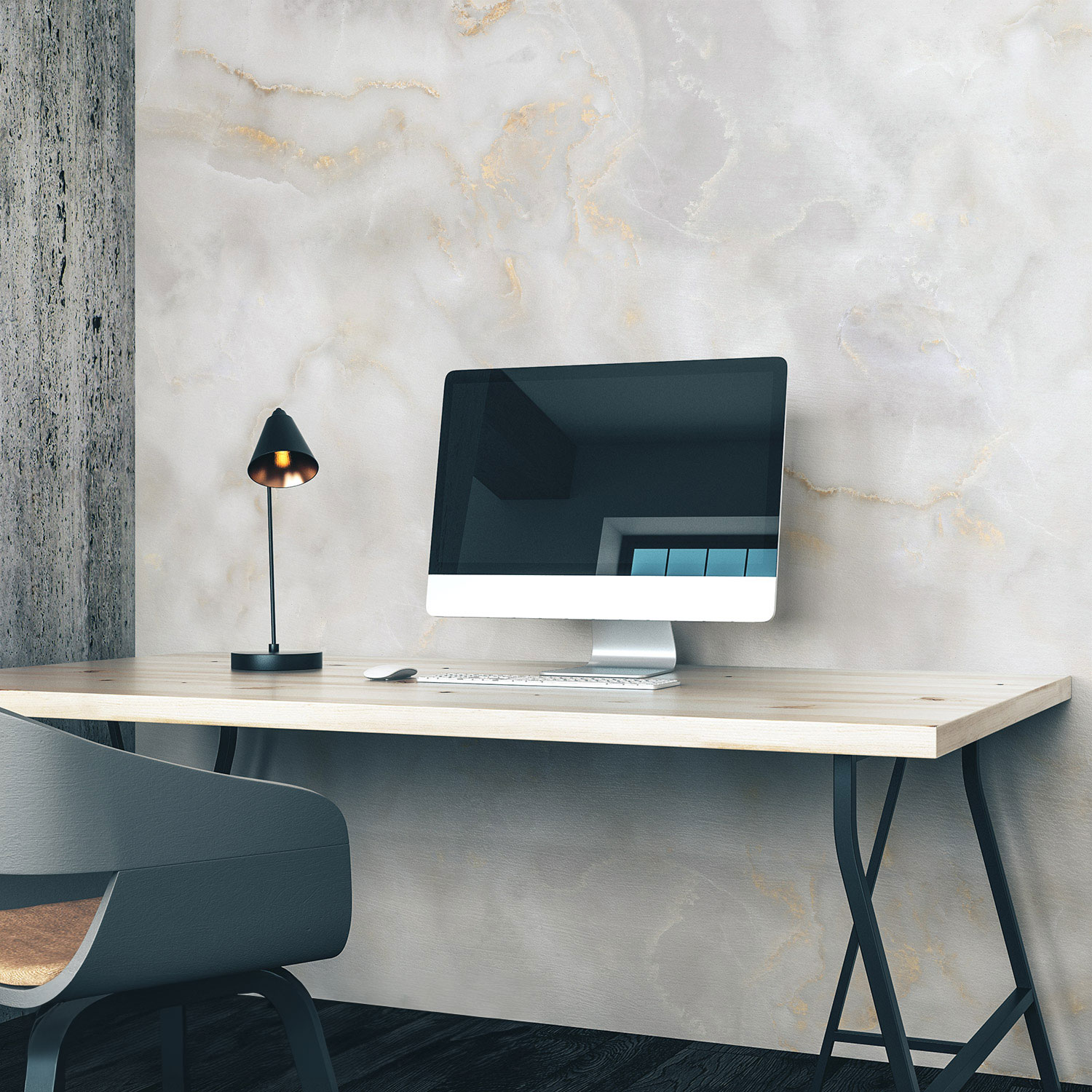 Wandverkleidung für das Büro mit Marmor V12 Motiv