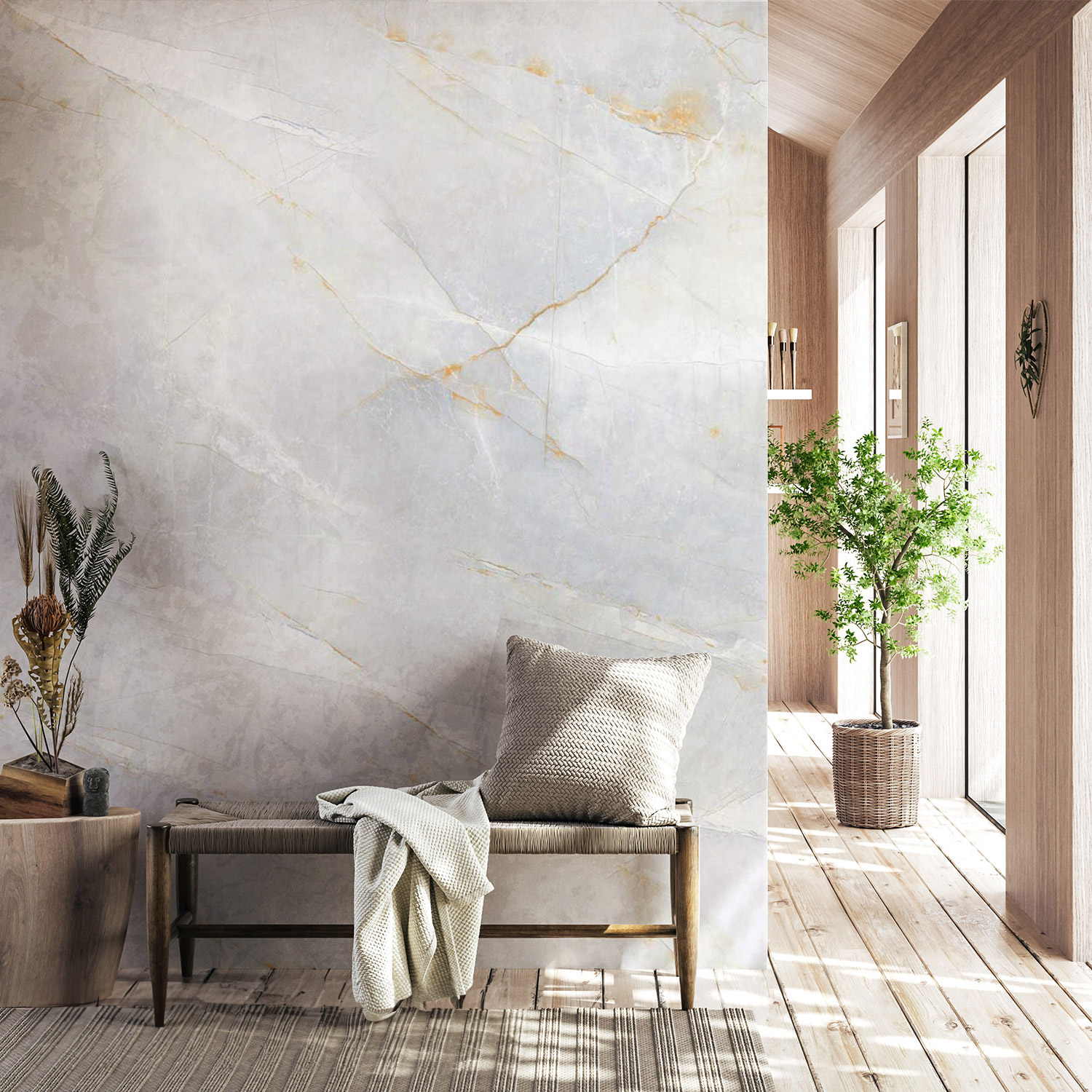 Wandverkleidung für den Flur mit Marmor V1 Motiv