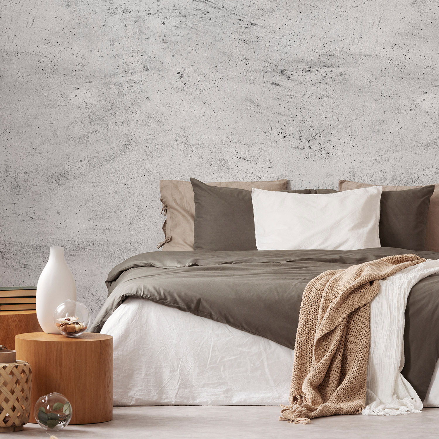 Wandverkleidung für das Schlafzimmer mit Beton V4 Motiv