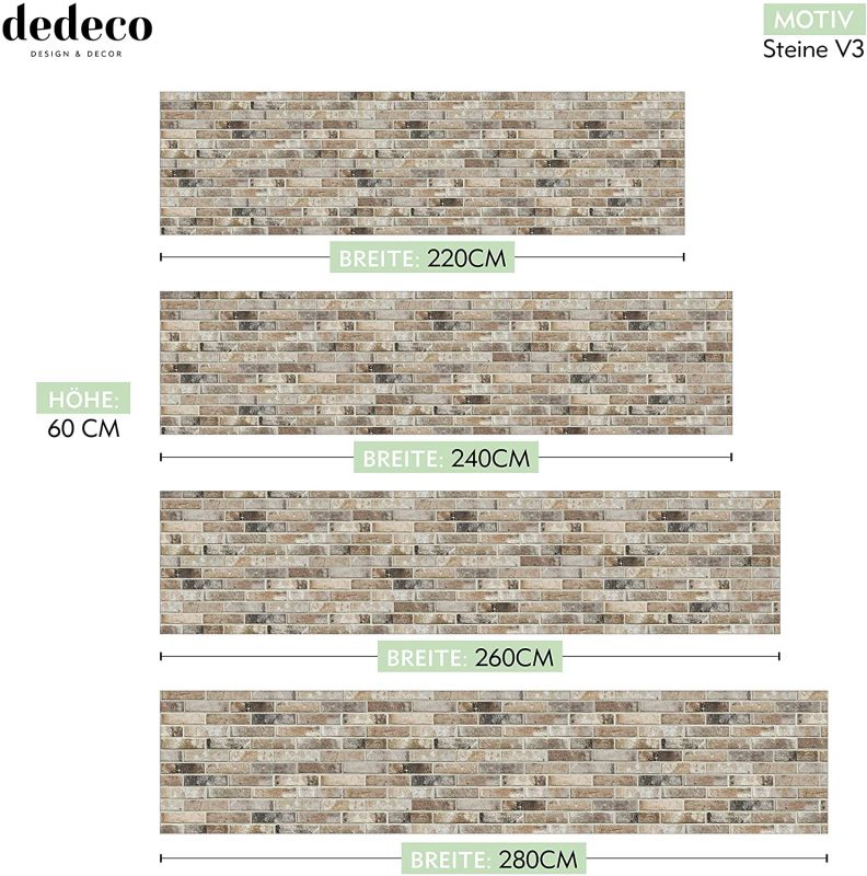 Dedeco Küchenrückwand Motiv Marmor V5, 280 X 60 Cm - 5mm Hartschaum PVC, Wasserfest, UV-lackiert, Einfach Zu Kleben